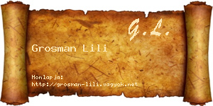 Grosman Lili névjegykártya